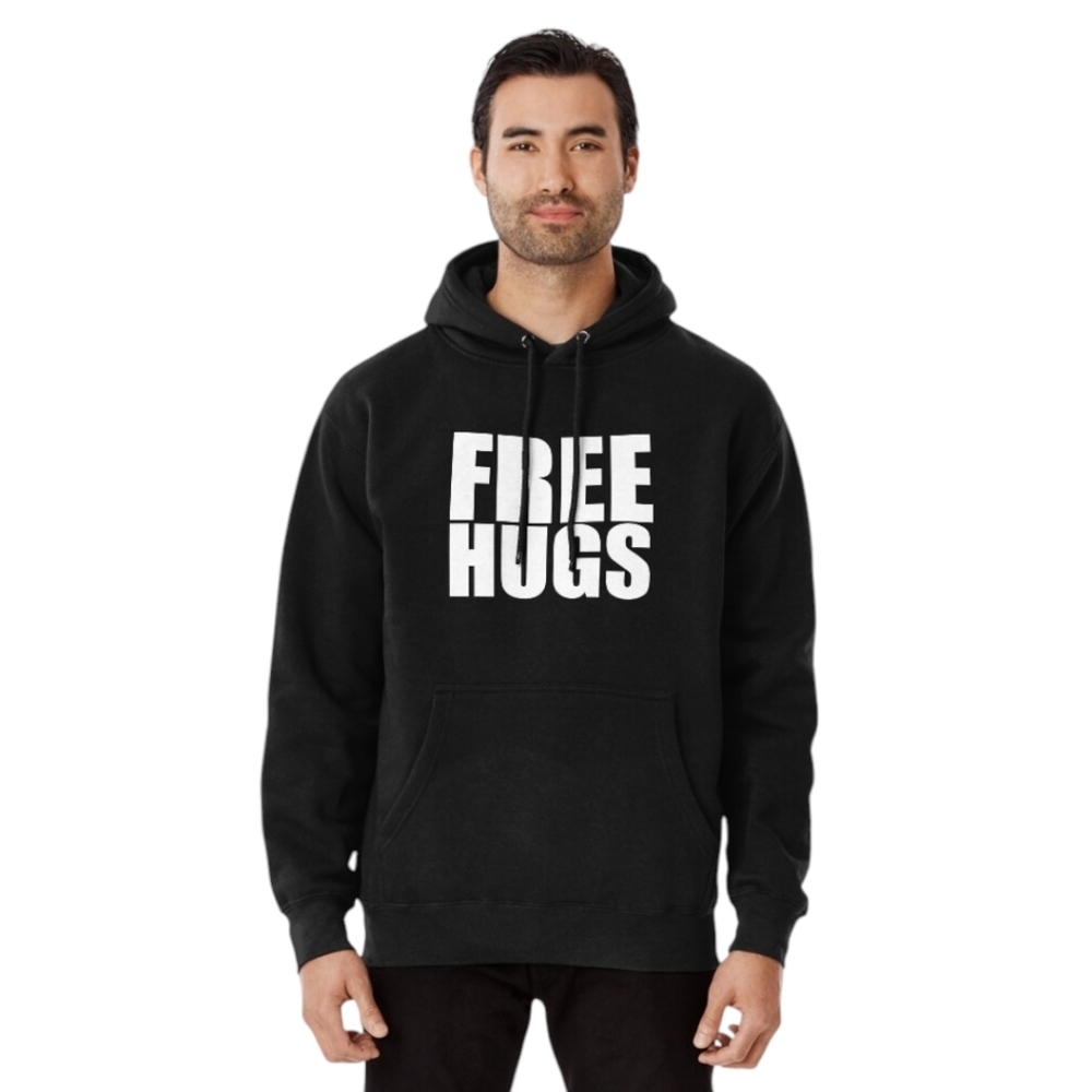 Free Hugs Heavyweight Lounge Cozy Y2K 90's BF Pullover Hoodie - Men's